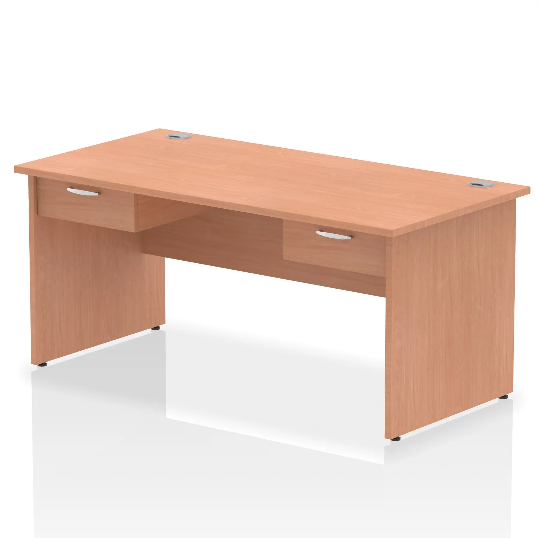 Impulse Panel End Straight Desk With Two One Drawer Fixed Pedestals
