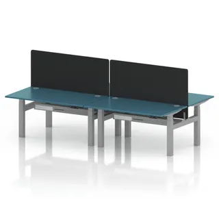 Air Back-to-Back Height Adjustable Bench Desk - 4 Person