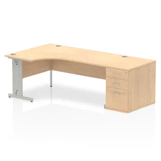 Impulse Cable Managed Crescent Desk Workstation