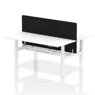 Air Back-to-Back Height Adjustable Bench Desk - 2 Person