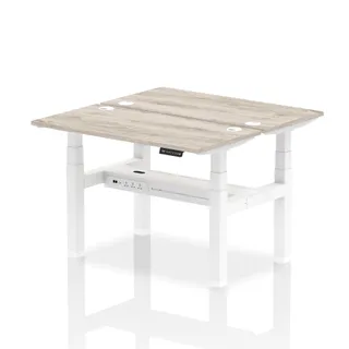 Air Back-to-Back Slimline Height Adjustable Bench Desk - 2 Person