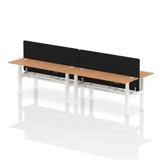 Air Back-to-Back Slimline Height Adjustable Bench Desk - 4 Person