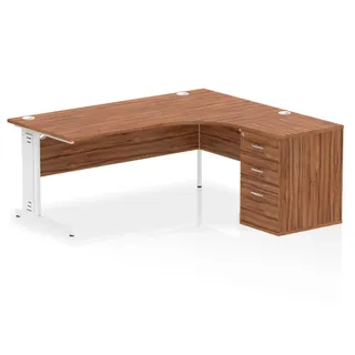 Impulse Cable Managed Crescent Desk Workstation