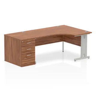 Impulse Cable Managed Crescent Desk Workstation