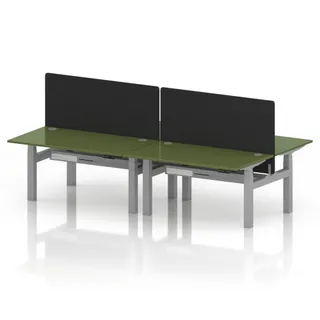 Air Back-to-Back Height Adjustable Bench Desk - 4 Person