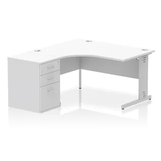 Impulse Cable Managed Crescent Desk Workstation