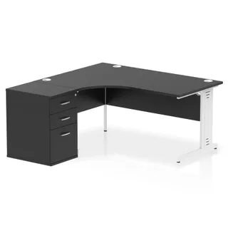 Impulse Cable Managed Crescent Desk Workstation