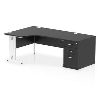 Impulse Cable Managed Crescent Desk Workstation
