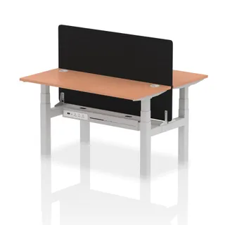 Air Back-to-Back Slimline Height Adjustable Bench Desk - 2 Person