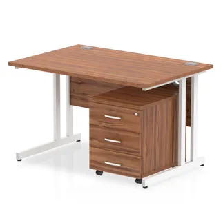 Impulse Cantilever Straight Desk With Mobile Pedestal