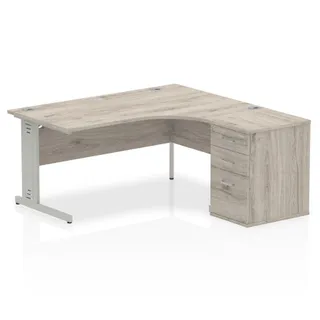 Impulse Cable Managed Crescent Desk Workstation
