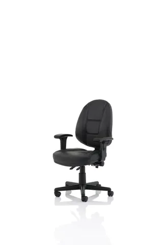 Jackson Medium Back Black Leather Task Operator Office Chair