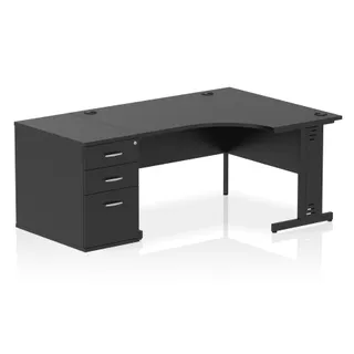 Impulse Cable Managed Crescent Desk Workstation