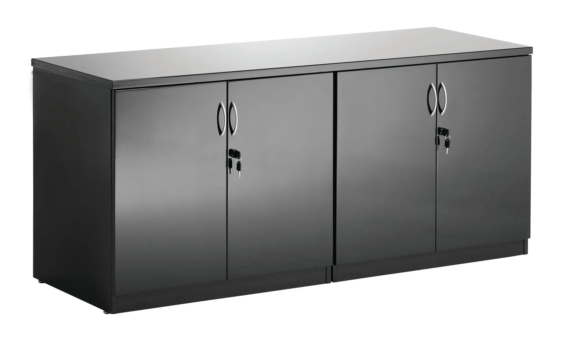 High Gloss Twin Cupboard With Credenza Top