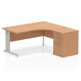 Impulse Cable Managed Crescent Desk Workstation