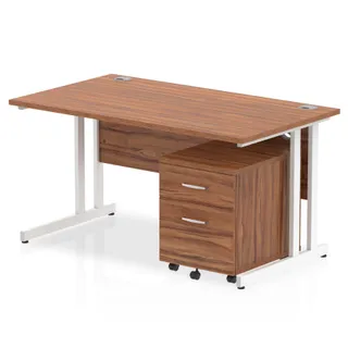Impulse Cantilever Straight Desk With Mobile Pedestal