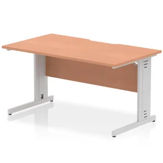 Impulse Scalloped Edge Straight Desk Cable Managed Leg