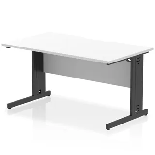 Impulse Scalloped Edge Straight Desk Cable Managed Leg