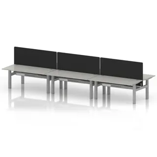 Air Back-to-Back Height Adjustable Bench Desk - 6 Person