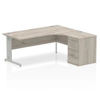 Impulse Cable Managed Crescent Desk Workstation