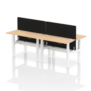 Air Back-to-Back Slimline Height Adjustable Bench Desk - 4 Person