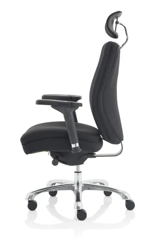 Domino High Back Black Ergonomic Posture Chair with Arms and Headrest