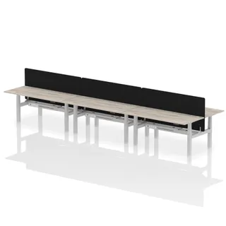 Air Back-to-Back Height Adjustable Bench Desk - 6 Person