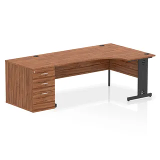 Impulse Cable Managed Crescent Desk Workstation