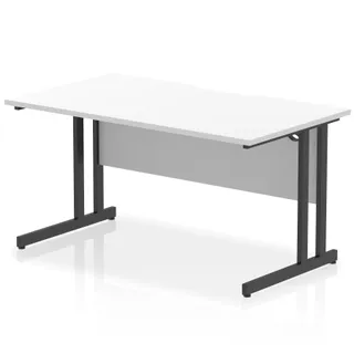 Impulse Scalloped Edge Straight Desk Cantilever Leg