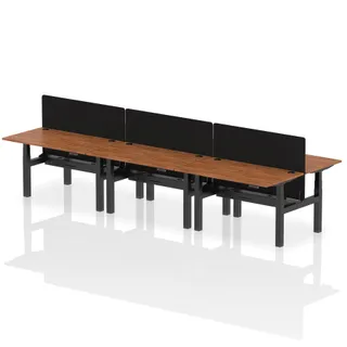 Air Back-to-Back Height Adjustable Bench Desk - 6 Person