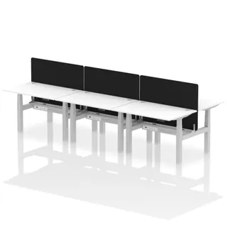 Air Back-to-Back Height Adjustable Bench Desk - 6 Person