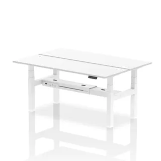 Air Back-to-Back Slimline Height Adjustable Bench Desk - 2 Person