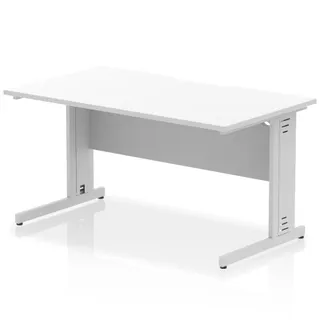 Impulse Scalloped Edge Straight Desk Cable Managed Leg