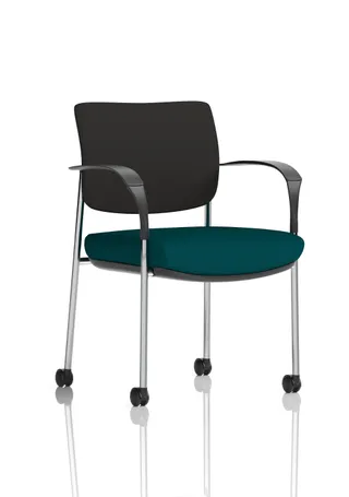 Brunswick Deluxe Medium Back Visitor Office Chair with Arms with Castors