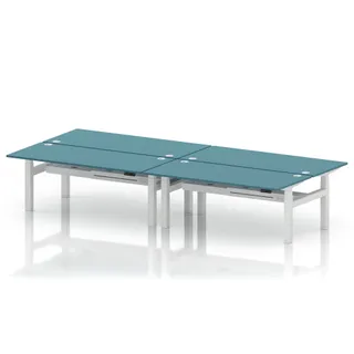 Air Back-to-Back Height Adjustable Bench Desk - 4 Person