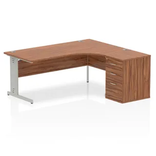 Impulse Cable Managed Crescent Desk Workstation