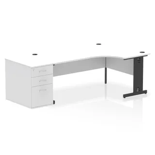 Impulse Cable Managed Crescent Desk Workstation