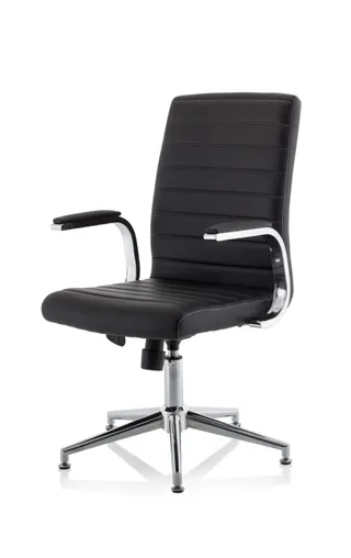 Ezra Medium Back Leather Executive Office Chair with Arms