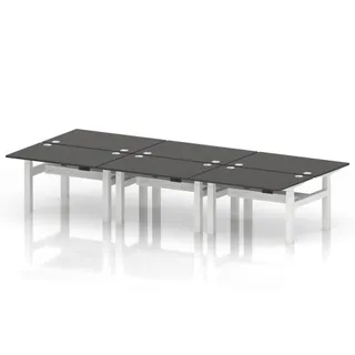 Air Back-to-Back Height Adjustable Bench Desk - 6 Person