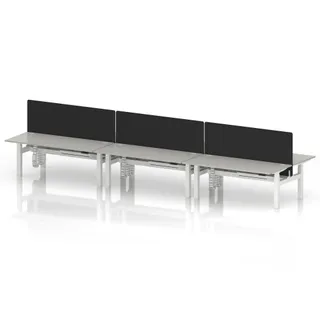 Air Back-to-Back Height Adjustable Bench Desk - 6 Person