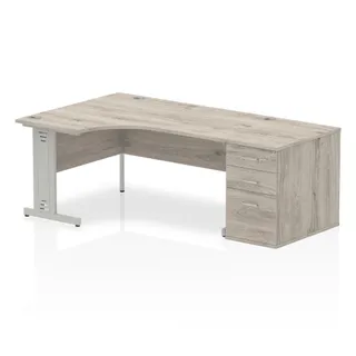 Impulse Cable Managed Crescent Desk Workstation