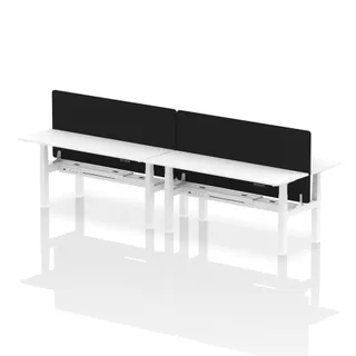 Air Back-to-Back Slimline Height Adjustable Bench Desk - 4 Person
