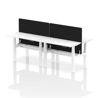 Air Back-to-Back Slimline Height Adjustable Bench Desk - 4 Person
