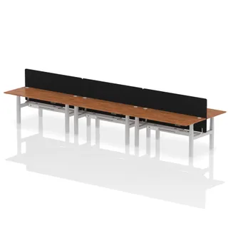 Air Back-to-Back Height Adjustable Bench Desk - 6 Person