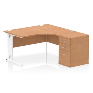 Impulse Cable Managed Crescent Desk Workstation