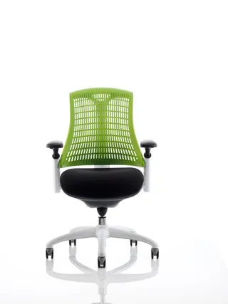 Flex Medium Back White Frame Task Operator Office Chair with Arms