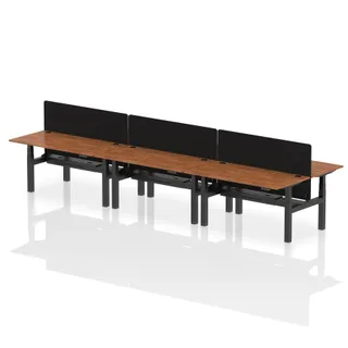 Air Back-to-Back Height Adjustable Bench Desk - 6 Person