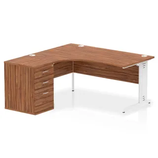 Impulse Cable Managed Crescent Desk Workstation