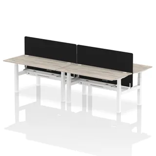 Air Back-to-Back Height Adjustable Bench Desk - 4 Person