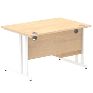 Impulse Cantilever Straight Desk With Single Fixed Pedestal